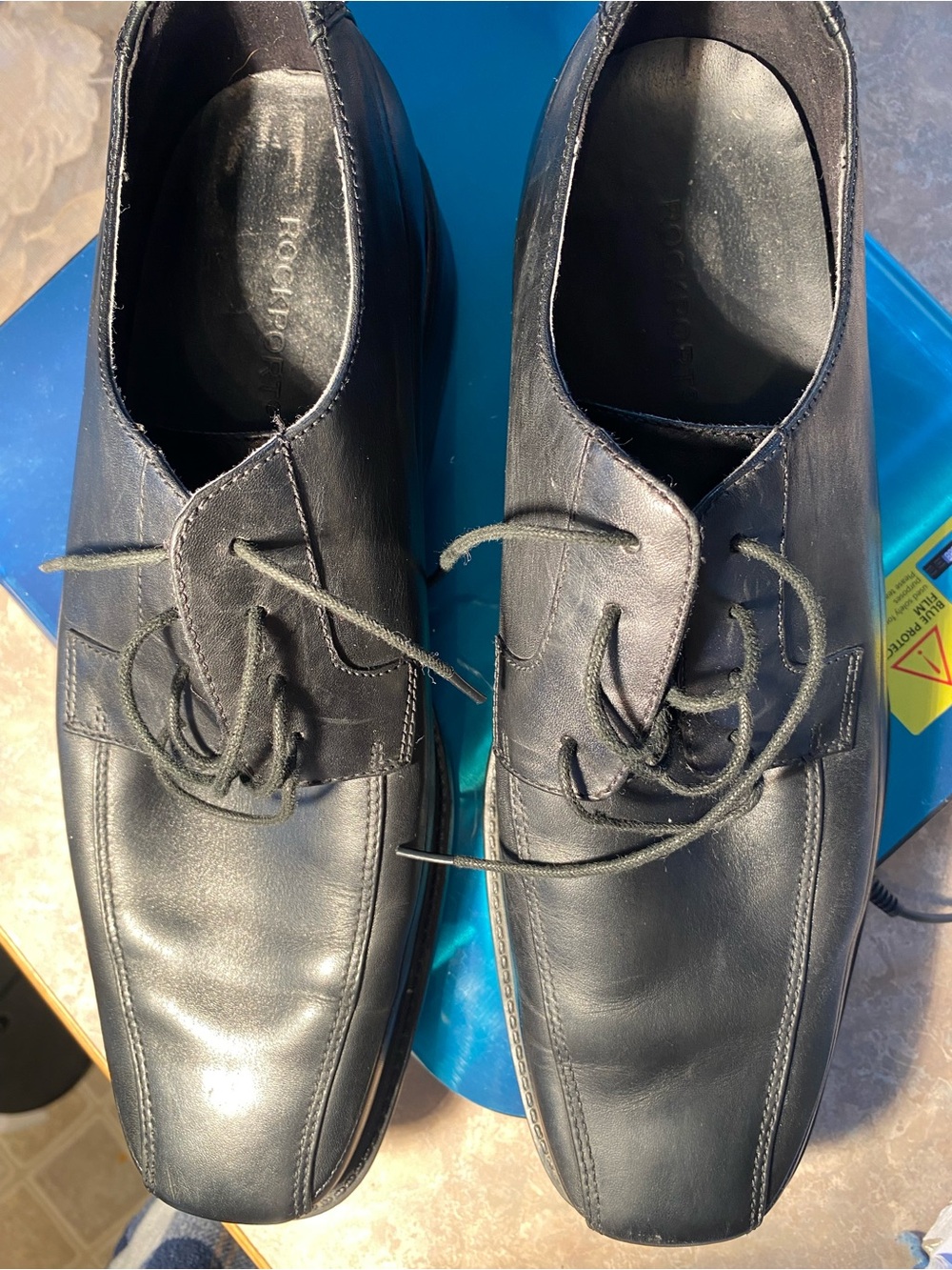 Rockport Black Leather Lace-Up Derby Shoes